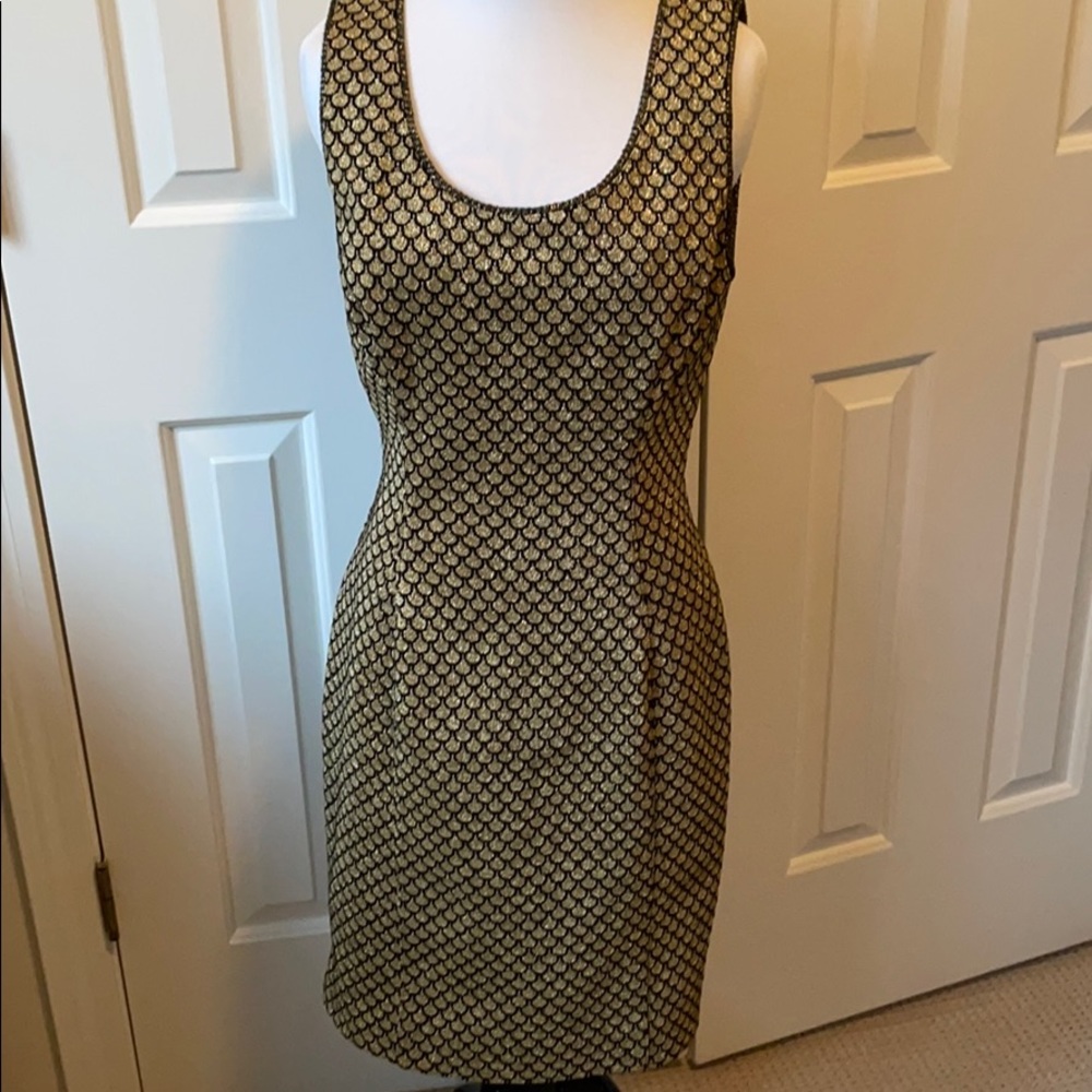 Adrienne Vittadini black and gold cocktail dress - Picture 2 of 4
